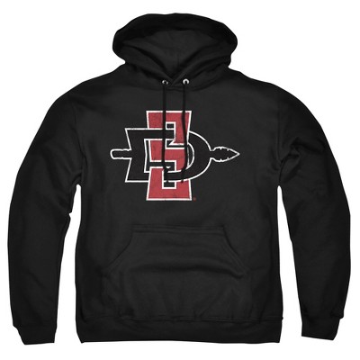 Men's San Diego State University Distressed Primary Logo Pull-Over Hoodie