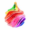 Metzler Bros. 5.0 Inch Wavy Rainbow Christmas Ball Ornament , Christmas Decor Swirled Rainbow Colors (1PC) - 3 of 4