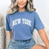 Simply Sage Market Women's Varsity New York Short Sleeve Garment Dyed Tee - 2 of 2