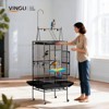VINGLI Bird Cage, 68 Inch Wrought Iron Bird Cage with Play Top, Rolling Parakeet Cage for Cockatiels Lovebird Finches Canaries - 2 of 4