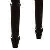 Royal Hampton Marble Top End Table With Contrast Carved Motif Turned Wood Legs, Black - 4 of 4