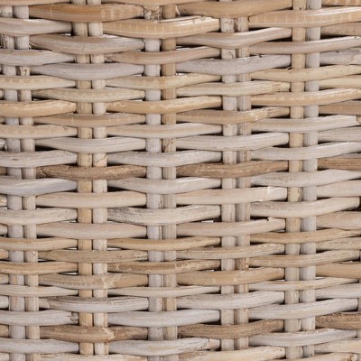 Gray Rattan and Mahogany Wood Dining Chair