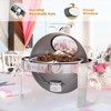 ROVSUN 6QT Roll Top Round Chafing Dish Buffet Set with Glass Window for Wedding Party Banquet Event - 4 of 4