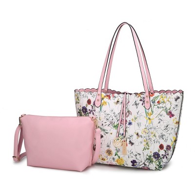 MKF Collection Danielle Reversible Shopper Tote Floral Bag, Crossbody Pouch Handbag Purse by Mia K