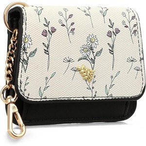 Clotth Womens Wallet RFID Blocking Slim Wallet for Women - Floral Vegan Leather Card Holder w/ 6 Slots, ID Window & Keychain - 1 of 4