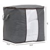 REGALWOVEN Foldable Fabric Clothes Storage Bags with Handles Gray - 2 of 4