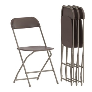 Emma and Oliver 650 lb. Capacity Premium Home and Event Plastic Folding Chair (4 Pack) - 1 of 4