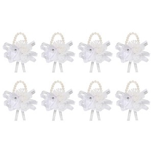 Unique Bargains Decorative Wedding Prom Party Artificial Rose Wrist Corsages - 1 of 3