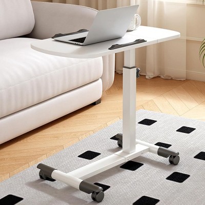 Overbed Bedside Table with Wheels, Mobile Hospital Bedside Table with Tilting Desktop, Adjustable Height Over The Bed Table