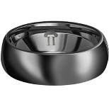 Pompeii3 Men's Black Polished Bright Tungsten Ring Ring 7mm Comfort Fit Wedding Band