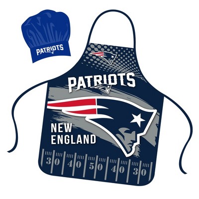 NFL Apron & Chef Hat Set, with Large Team Logo - New England Patriots