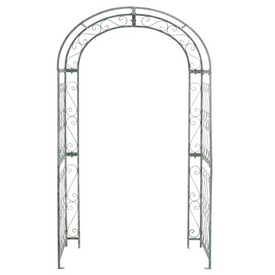 Antique Green Iron Garden Trellis Arch Arbor