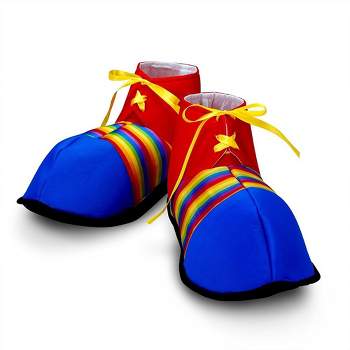 Fun Express Jumbo Polyester Colorful Clown Shoes - 2 Pieces