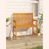 Patio Bench 43.3" Solid Acacia Wood - 2 of 4