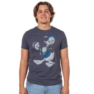Seven Times Six Disney Donald Duck Shirt Shaking His Fists Short Sleeve Graphic Tee Blue - 1 of 4