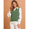 INSPIRE CHIC Women's V Neck Sleeveless Pullover Knit Sweater Vest - 3 of 4