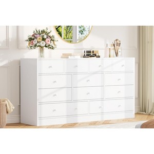 Wood Dresser with 12 Drawer, Modern Chest of Dressers for Bedroom - 1 of 4