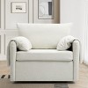 Comfortable Swivel Accent Armchair Oversized Upholstered Single Sofa With Side Pockets Teddy Swivel Arm Chair For Living Room,Bedroom-Cuddlewood - 2 of 4