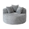 WJSHome 50'' Corduroy Single Foam Couche, Oversized Round Chair with Pillows, Circle Chair Sleeper Couch , Sleeper Boneless Sofa for Reading,Gray - 3 of 4
