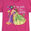 Girls' - Disney Princess - Tiana Snow White Rapunzel We Rule The World Fitted Short Sleeve Graphic T-Shirt - 2 of 4