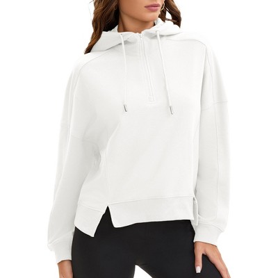 ATHLECHIC Women's Cropped Long Sleeve Half Zip Pullover Oversized Hoodie Sweatshirts