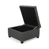 Ridstar 31 in. W Contemporary Square Storage Ottoman with Birch Legs For Entryway & Living Room-Dark Gray - 4 of 4