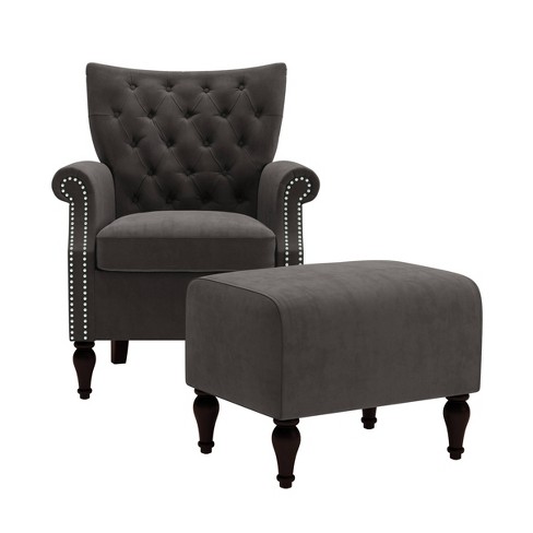 Tufted rolled arm discount chair