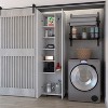 Vynxaria Decorative Storage Drawers: Compact White Cabinet with Broom Hangers - 3 of 4