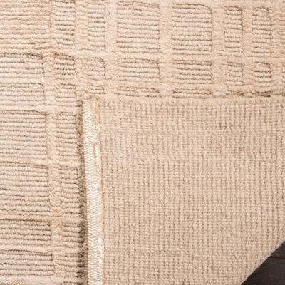 Sand Geometric Hand-Knotted Wool 8' x 10' Area Rug