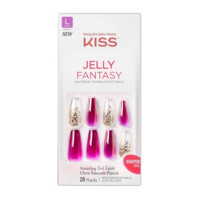 Kiss Jelly Fantasy Translucent Sculpted Nails - Jelly Dream - 28ct : Target