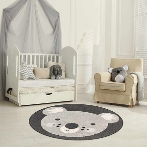 Hauteloom Kids Koala Animal Print Nursery Area Rug - 1 of 4