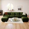 MYINDA Sectional Sofa Couch, Minimalist Combination, Convertible L/U Shaped Comfort Sofa with Removable Ottomans for Living Room - 2 of 4