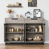 Sideboard Buffet Cabinet, 55" Large Kitchen Accent Modern Storage Cabinet with 2 Drawers and 4 Doors, Coffee Bar for Kitchen, Dining Room - 4 of 4