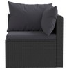 VidaXL 2 Piece Patio Sofa Set with Cushions Poly Rattan Black - 4 of 4