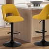Swivel Bar Stools with Backs, 24"-32" Adjustable Height Bar Stools, Set of 2 Upholstered Seats with Black Base-The Pop Home - 2 of 4