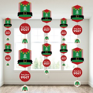 Big Dot of Happiness Ugly Sweater - Holiday and Christmas Party DIY Dangler Backdrop - Hanging Vertical Decorations - 30 Pieces - 1 of 4
