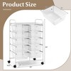 Tangkula 10-Drawer Rolling Storage Cart Tools Scrapbook Paper Organizer on Wheels Clear - 3 of 4