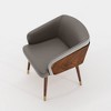 ARTPLAN Mid Century Modern Dining Chair, Faux Leather with Walnut,Uphoolsted Accent Arm Chair,Sitting Chair with Wooden Gold Metal feet - 2 of 4
