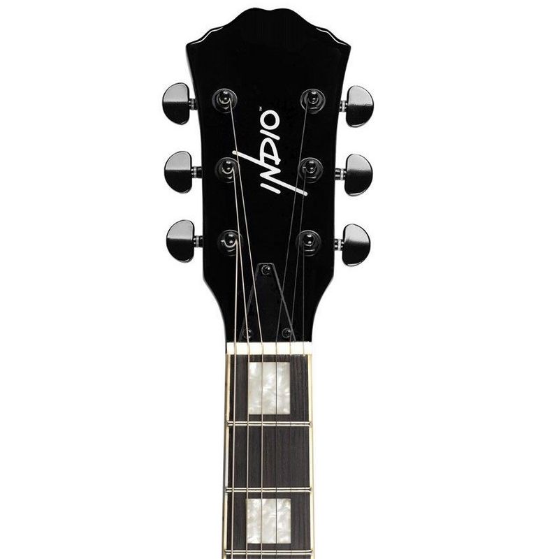 Monoprice Indio Boardwalk Flamed Maple Hollow Body Electric Guitar - Charcoal, With Gig Bag, 5 of 7