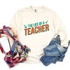 The Life Of A Teacher Puff/Glitter - Womens Garment Dyed Long Sleeve - 3 of 3