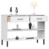vidaXL Console Cabinet with Metal Legs White Solid Wood Pine OSLO - 3 of 4