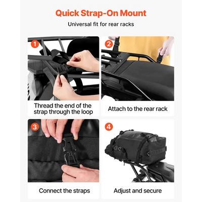 HBEZON 30L Motorcycle Tail Bag with Waterproof Liner, Universal Fit for Most Bikes, Converts to Backpack for Daily Commuting — фото 4