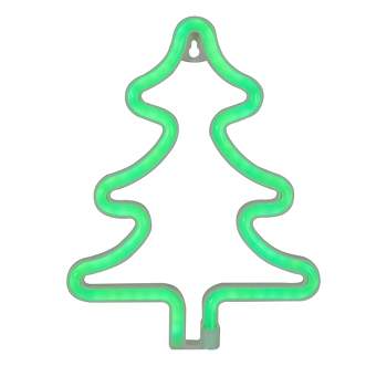 Northlight 9.5" Green Christmas Tree LED Neon Style Window Silhouette