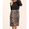 Women's Long Sleeve Leopard Print Bottom Dress - BOMBOM - 2 of 2