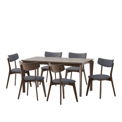 Christopher Knight Home Carmody Wood and Fabric 7 Piece Dining Set
