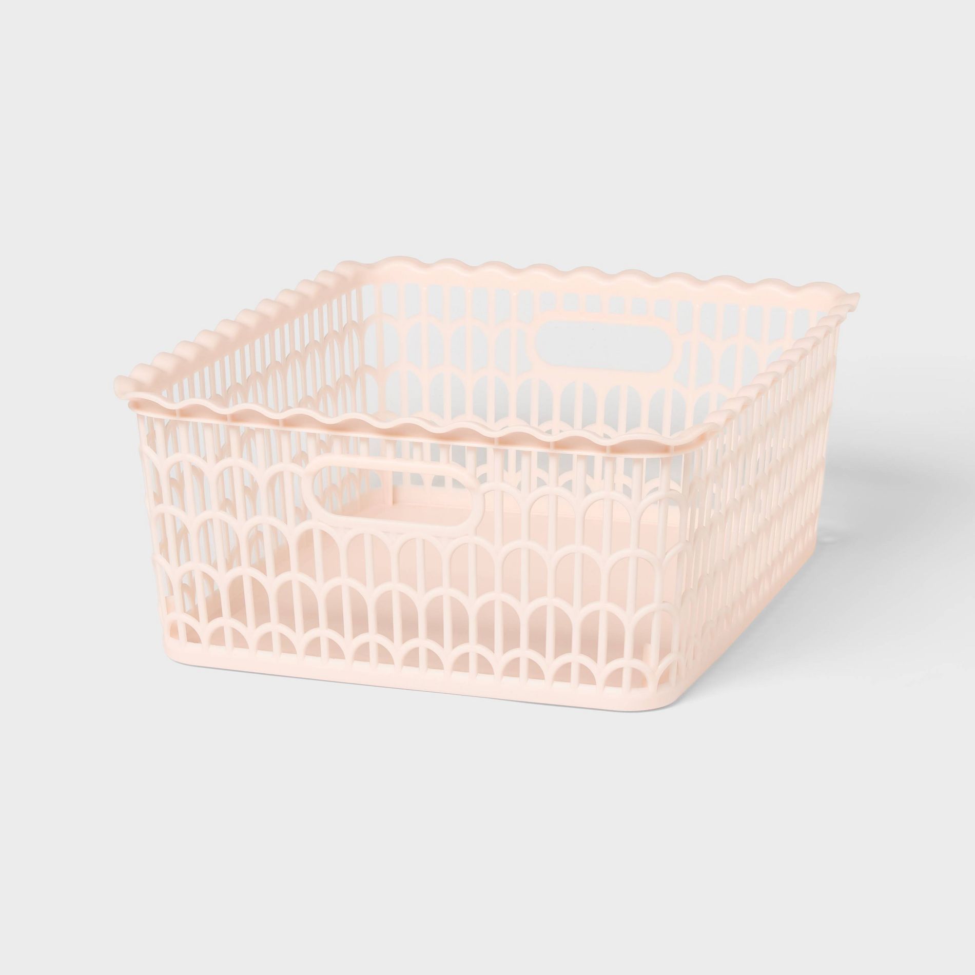 Wave Scallop Decorative Basket Medium Pink - Brightroom™