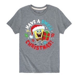 Boys' - SpongeBob SquarePants - Have A Swell Christmas Short Sleeve Graphic T-Shirt - 1 of 4