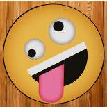 Deerlux Emoji Style Round Funny Smiley Face Kids Area Rug, Crazy Emoji Design