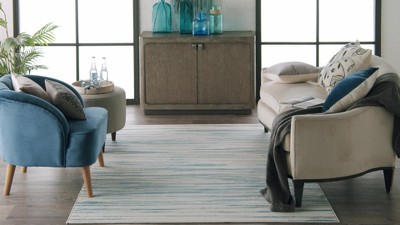 Hand-knotted Blue Synthetic Rectangular 6' x 9' Area Rug