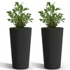NAYSAYE 2PCS 23.6" Tall Planter for Outdoor Plants Plastic Flower Pots, Front Porch Furniture for Garden Pots Patio Balcony, 13"*13"*23.6" - 4 of 4